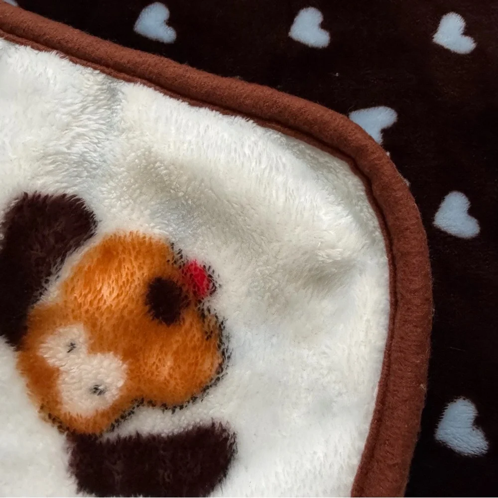 Snuggle Puppy 2 Piece Warm Soft Fluffy Fleece Flannel Pet Cat Dog Blanket Throw